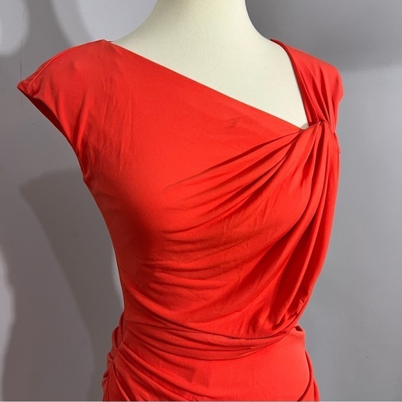 Vintage Baddie Bodycon Dress Fitted Party Going Out Summer Dopamine Orange Vacay - Picture 9 of 11